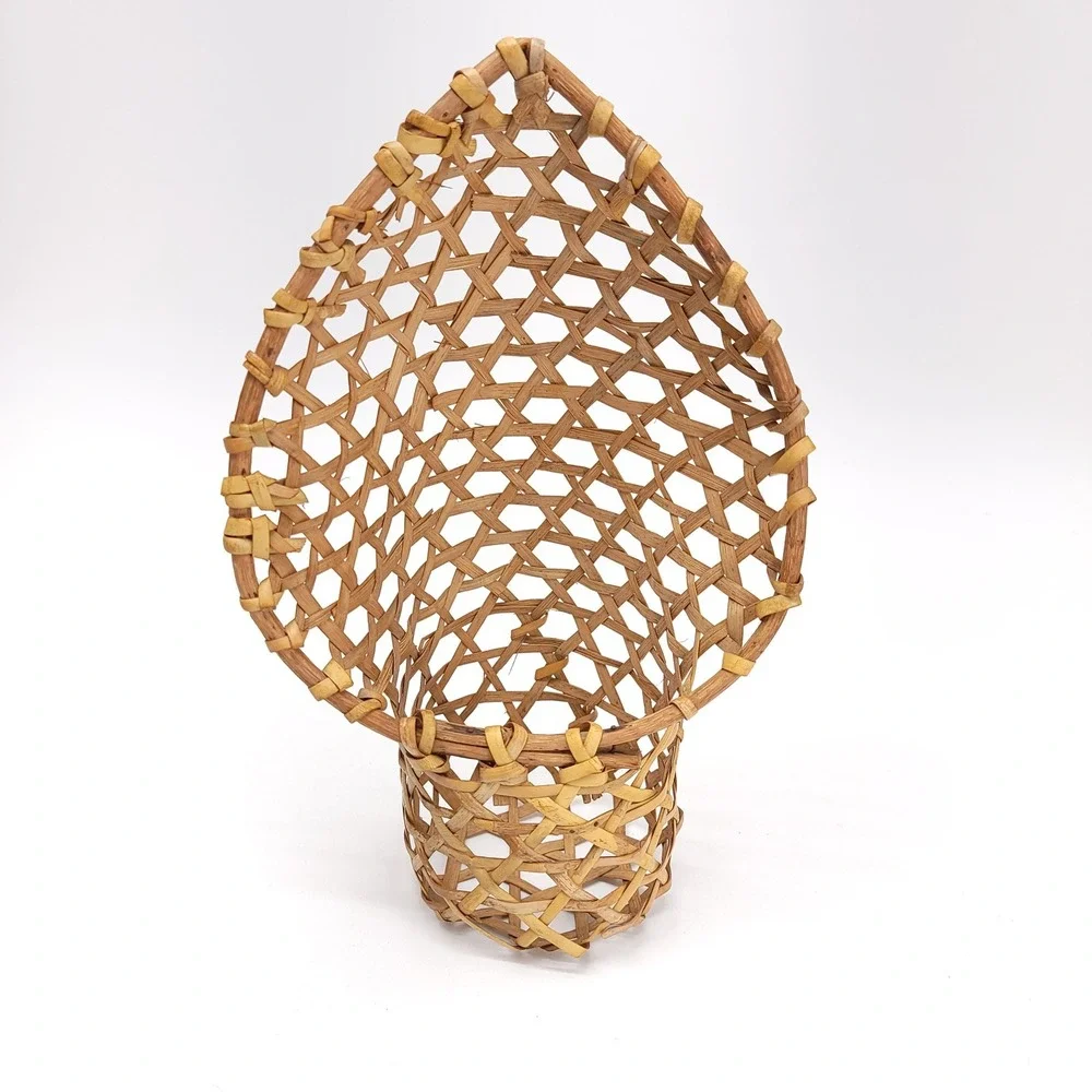 Wicker Planter Plant Stand Basket Table Top Flower Peacock Woven‎ Bamboo